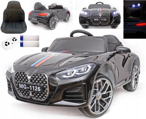  SPORTSKI AUTO KABRIO M4 BATERIJA KOŽNI LED DALJINSKI UPRAVLJAČ AMORTIZERI CRNI