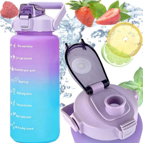  MOTIVACIONA BOCA BOCA ZA VODU NA SLAMKU SA RUČKOM ZA MJERENJE 2000 ml 2 l