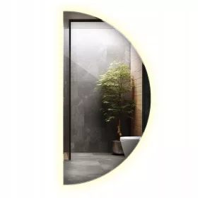    LED ogledalo za dnevni boravak spavaća soba Premium polukružno okomito vodoravno 90 cm