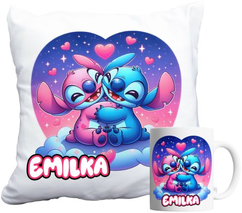  ŠALICA I JASTUK SET - LILO STITCH STITCH STICH ANGEL POKLON + IME