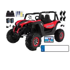    Buggy SuperStar za djecu Red + MP4 + 4x4 pogon + Daljinski upravljač + Prtljažnik +