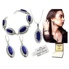   ELEGANTNI SET NAKITA OD 925 SREBRA KAIRO NOĆ + GRATIS GRAVIRANA KUTIJA
