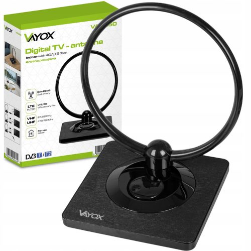  Vayox sobna antena DVB-T2 sobna antena, crna, jaka