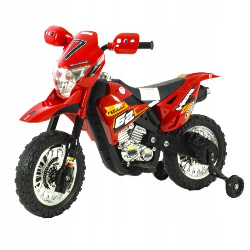 Crveni Električni Motocikl za Djecu 2 x 45 Svetlećih Kotača Kožni MOTO-M-9-RED
