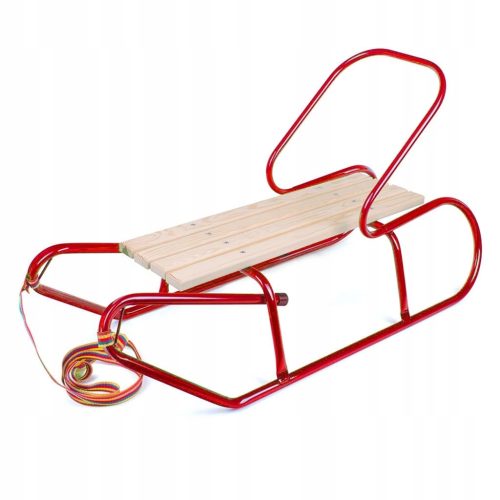 Sanjke za djecu s metalnim okvirom i naslonom BAYO 87 cm, crvene
