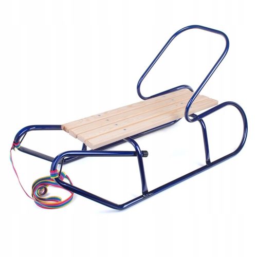 Dječje metalne sanjke s naslonom BAYO 87 cm, plave