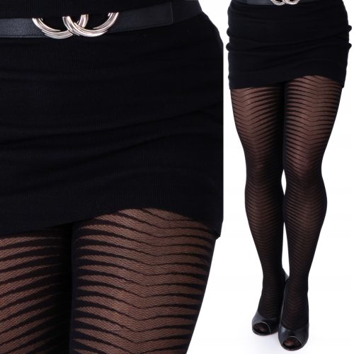 Elegantne crne PLUS SIZE hulahopke s uzorcima za toplinu i stil
