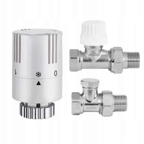 Set termostata Invena CD-71-P15-A s ravnim ventilima FI 1/2" i termostatskom glavom