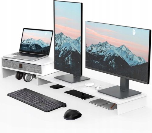  Fenge stalak za monitor, dvostruki stalak za monitor s 2 ladice, uspon za monitor