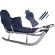 Set srebrnih metalnih sanjki Piccolino s madracem i osloncima za noge