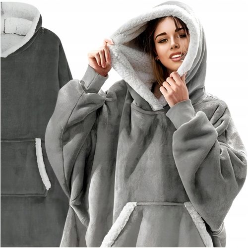  TOPLA TRENIRKA OVERSIZE DEKA TRENIRKA 2U1 DEBLJA XXL SIVA TRENIRKA DEKA S KRZNOM
