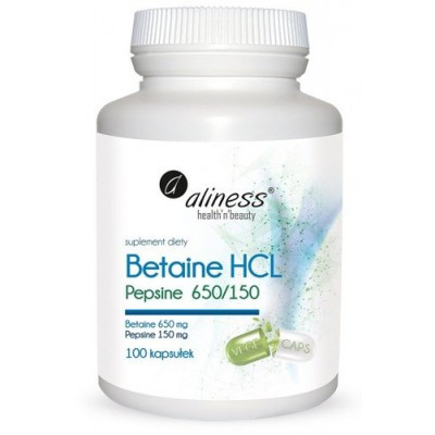 Aliness Betaina HCL, Pepsin 650/150 mg - 100 kapsula