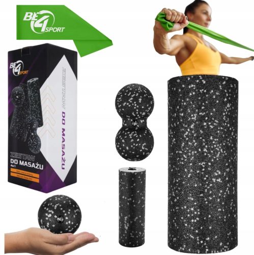  MASAŽNI ROLLER SET 4U1 ROLLER + MINI ROLLER + DUOBALL + LOPTA Be4Sport