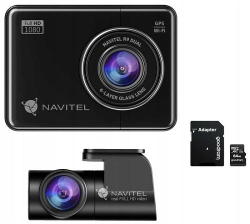  Dvostruki video rekorder Navitel R9 + GOODRAM 64GB MicroSD kartica