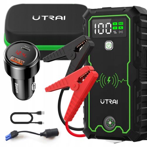 UTRAI Jstar One Pro Booster 2500A + Baseus Magic USB-C Charger UTRAI Jstar One Pro Booster 2500A is a portable power bank that can be a lifesaver in emergency s