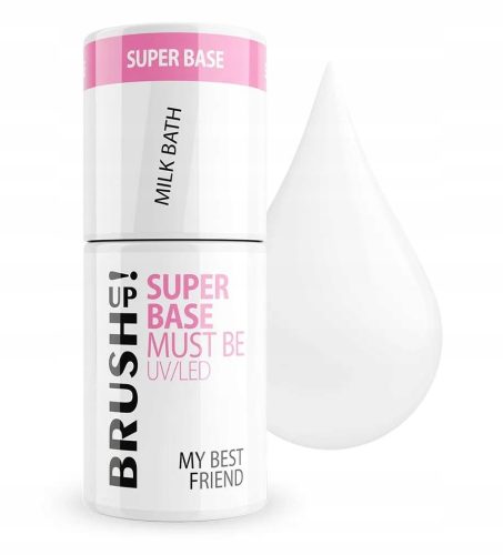 BRUSH UP! My Best Friend Bezkiselinska Hibridna Baza Mliječna Kupka 5g Bezkiselinska UV/LED baza za nokte s adhezivnim promotorom osigurava ultra tanki završet