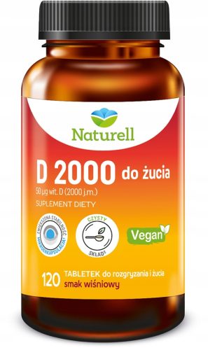 Naturell D 2000 tablete za žvakanje s vitaminom D - 120 tableta