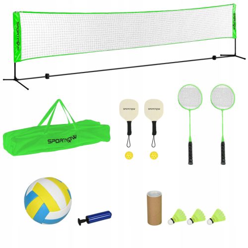 Zestaw za badminton SPORTNOW, kompletni set za aktivne igre na otvorenom! Uživajte u različitim sportovima poput badmintona, pickleballa i odbojke s ovim visokokvalitetnim setom. Sadrži 2 reketa za ba