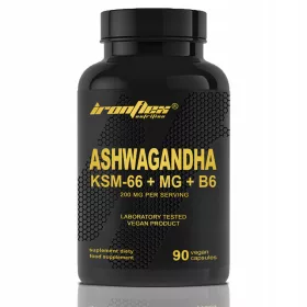   IRONFLEX Ashwagandha KSM-66® s Magnezijem i Vitaminom B6 - 90 Veganskih Kapsula
