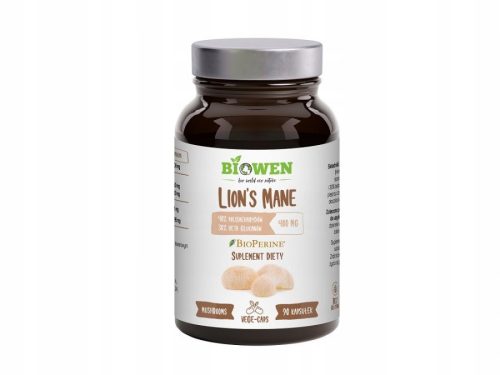 Biowen Lions Mane - 400 mg, 90 kapsula s ekstraktom gljive lavlja griva