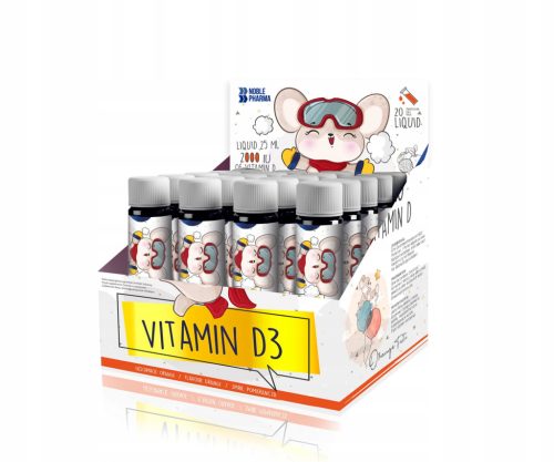Vitamin D3 za djecu 2000 IU - Okus naranče, Bez šećera, 20 ampula