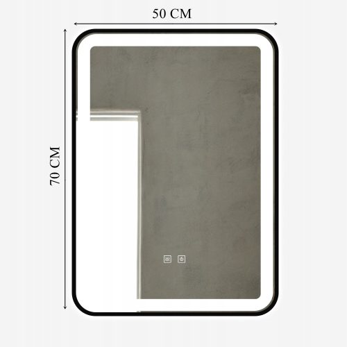  LED osvijetljeno ogledalo 50x70 cm pravokutno J35 u crnom okviru