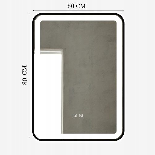  LED osvijetljeno ogledalo 60x80 cm pravokutno J35 u crnom okviru
