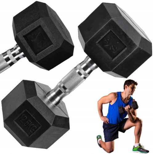  Obložene/gumirane fiksne bučice Activ/Space 1x 12,5 kg