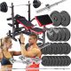  SET ZA BODYBUILDING 123KG LIJEVANA KLUPA SNAŽNA CIJEV UTEGI ZA GLUPE
