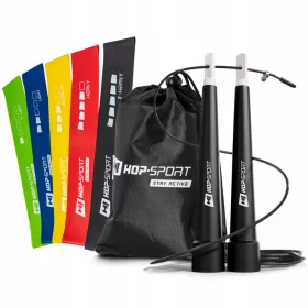    Hop-Sport set za vježbanje užeta za preskakanje + otpornih traka