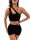  SHEIN ŽENSKI SPORTSKI KOMPLET, CRNI, REBRASTI, S 5A£