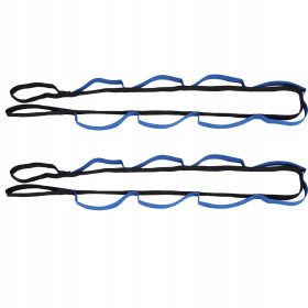   Joga Stretching Traka, 2 kom, traka za vježbanje s 8 prstenova crno plava