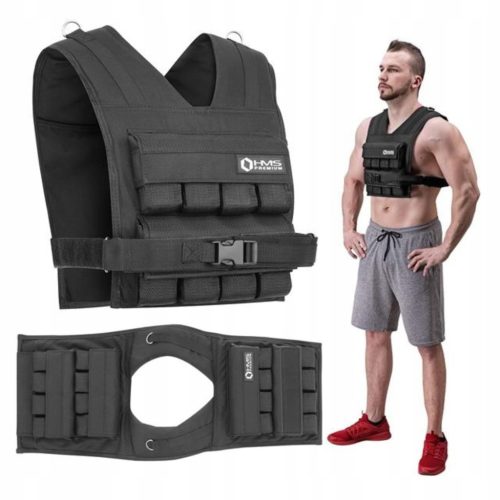  Crni trening prsluk s utezima 16kg HMS KTO16