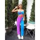  SPORTSKI KOMPLET TERRY TOP BANDAGE TIED RAVNE HLAČE MEYSI KIM M
