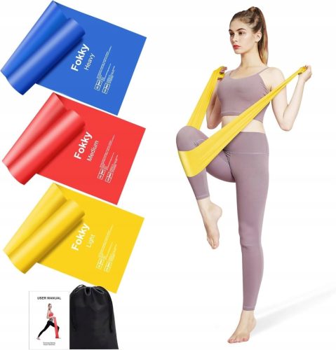 Set od 3 Fokky Fitness otporne trake, dužine 1,5 m/2 m