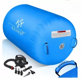    GIMNASTIČKI VALJ NA NAPUHAVANJE S PUMPOM FITNESS GYM 120x75cm plavi