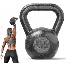    Masivni Kettlebell od lijevanog željeza PROIRON 8 kg crni 1 kom.