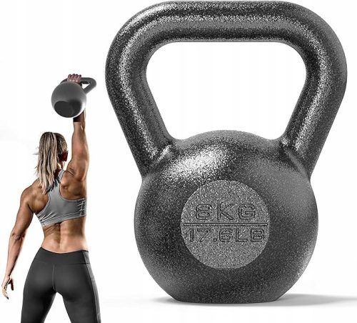  Masivni Kettlebell od lijevanog željeza PROIRON 8 kg crni 1 kom.