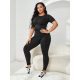 SHEIN SPORTSKA MAJICA, PODERANA, CRNA, M 38