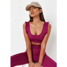  ZZ89 SPORTSKI TOP FUCHSIA S VOLANIMA MISSGUIDED 40