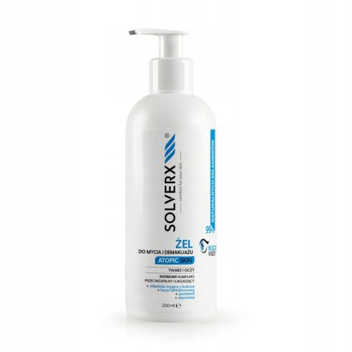SOLVERX Atopic Skin Gel za pranje lica i očiju za atopičnu kožu 200 ml