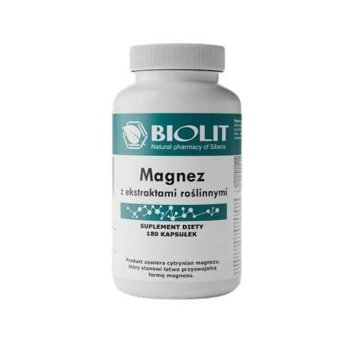 BIOLIT Magnezij s biljnim ekstraktima, 180 kapsula