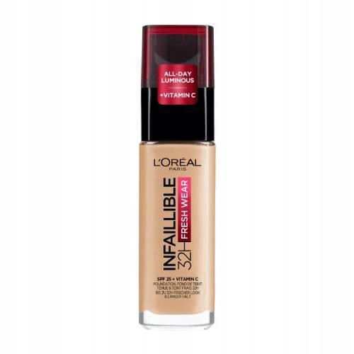 L'Oréal Paris Infailibilni 32H Fresh Wear dugotrajni puder za lice 145 Rose Beige 30 ml SPF 25