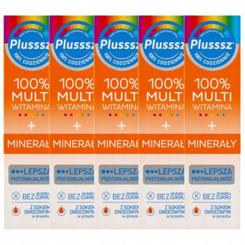 Plusssz 100% Multiwitamina + Minerali - Tablete s Okusom Manga i Naranče