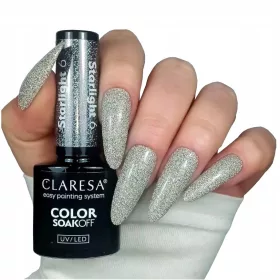   CLARESA STARLIGHT 6 SILVER HYBRID LAK ZA NOKTE GLITTER FLASH EFFECT 5 g