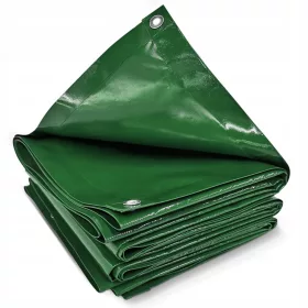   Industrijska zaštitna cerada 4x7 m 650g/m2 zelena s aluminijskim očkima