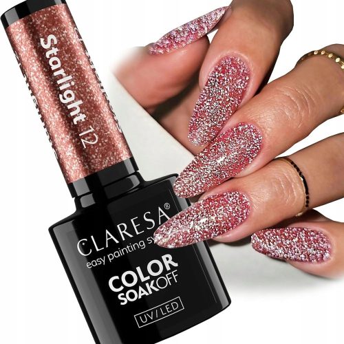 CLARESA STARLIGHT 12 HYBRID LAK ZA NOKTE GLITTER FLASH EFEKT 5 g