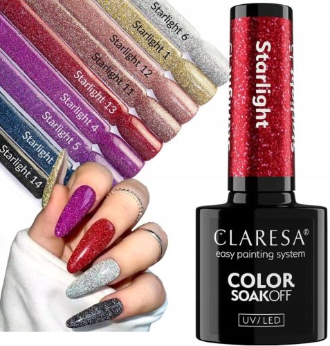 Clairesa Starlight Hibridni lak za nokte set 9 komada