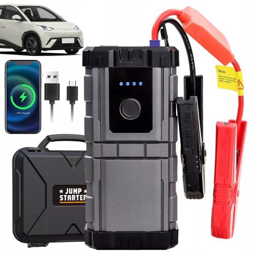 POWER BANK JUMP STARTER 12V 6000MAH SA LED SVJETILJKOM CRNA