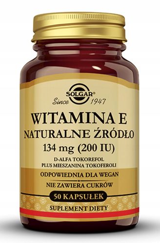 Solgar Vitamin E 200 IU - Antioxidantna Potpora u Kapsulama, 50 Kapsula
